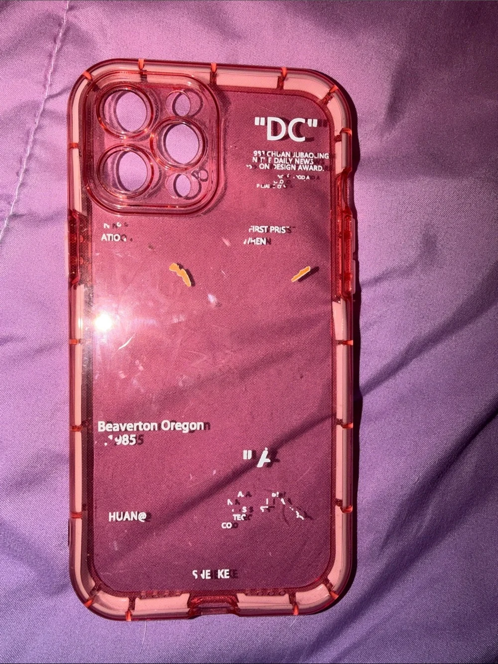 Transparent Pink Protective Phone Case - Fits Modern Smartphones